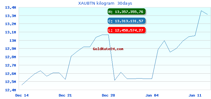 XAUBTN kilogram 30days