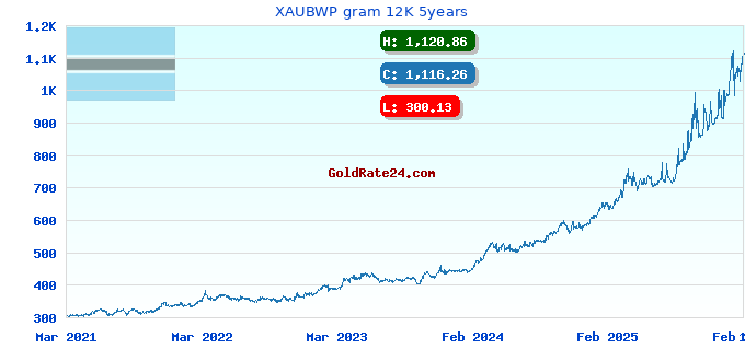 XAUBWP gram 12K 5years
