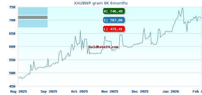 XAUBWP gram 8K 6months