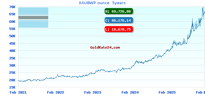 XAUBWP ounce  5years