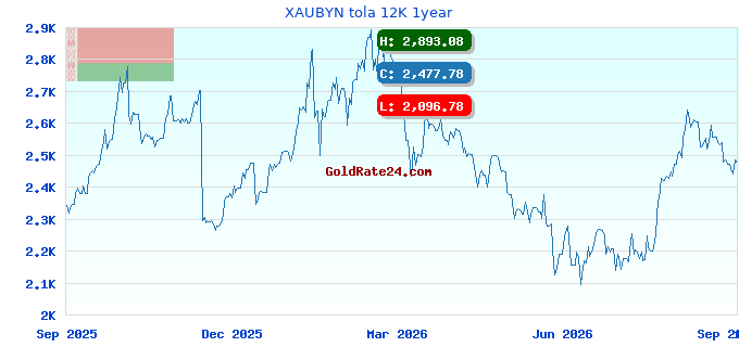 XAUBYN tola 12K 1year