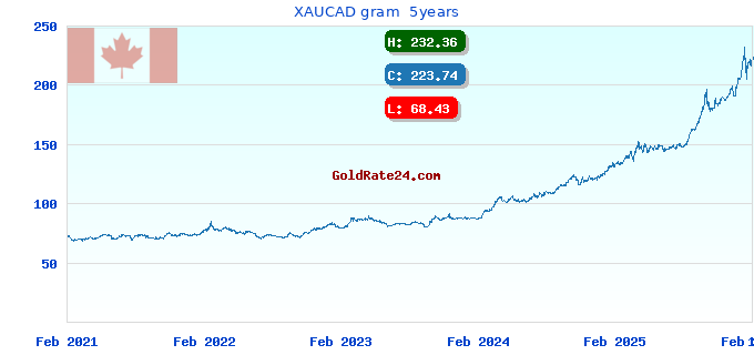 XAUCAD gram 5years