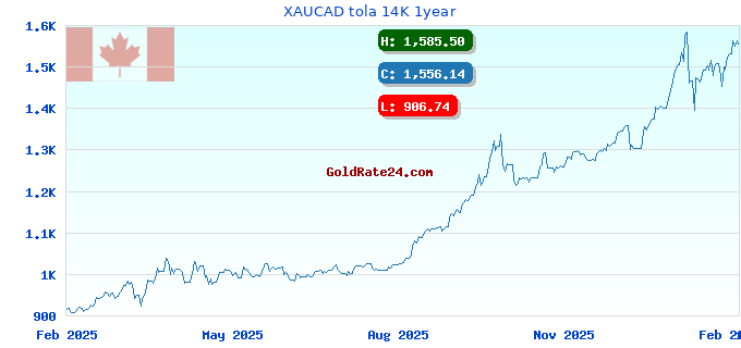 XAUCAD tola 14K 1year