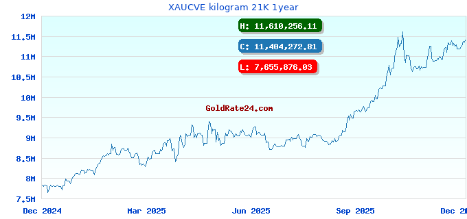 XAUCVE kilogram 21K 1year