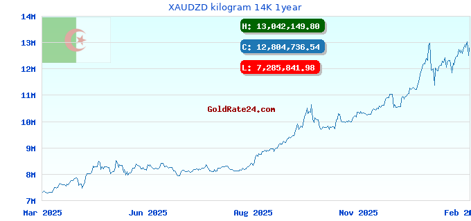 XAUDZD kilogram 14K 1year