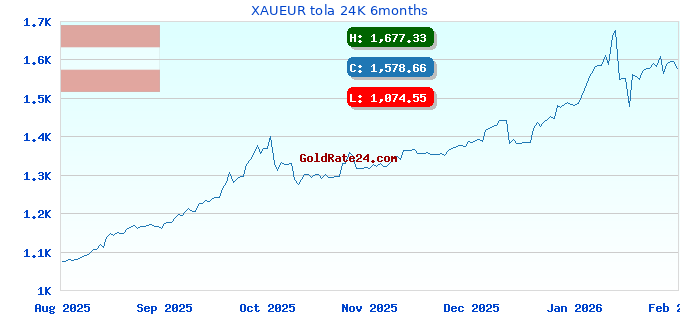 XAUEUR tola 24K 6months