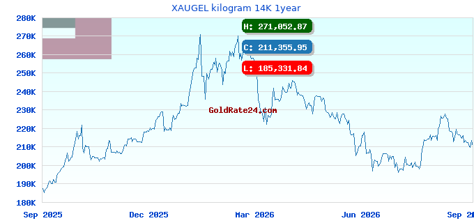 XAUGEL kilogram 14K 1year