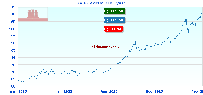 XAUGIP gram 21K 1year