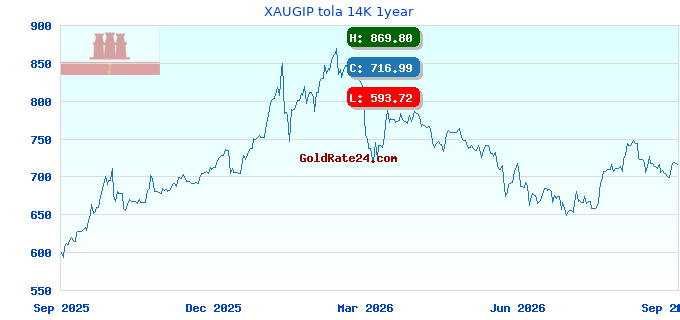XAUGIP tola 14K 1year