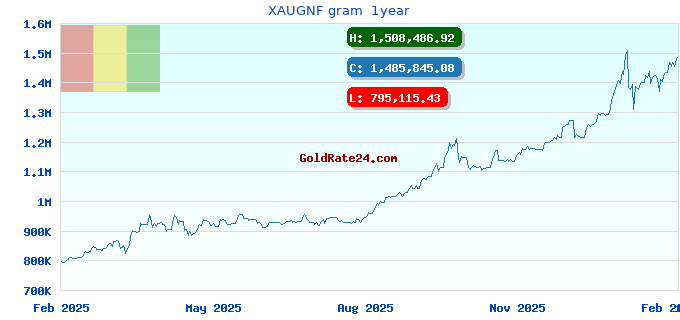 XAUGNF gram  1year