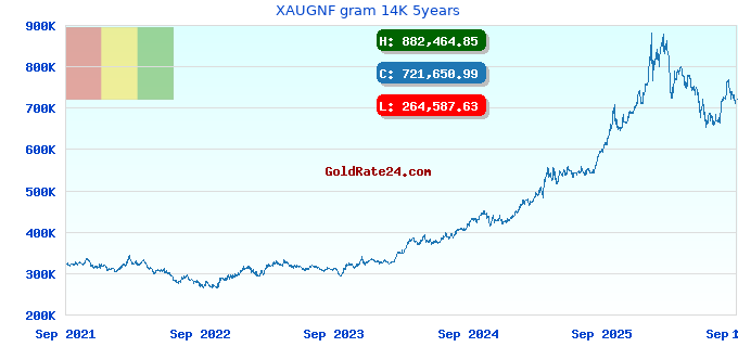 XAUGNF gram 14K 5years