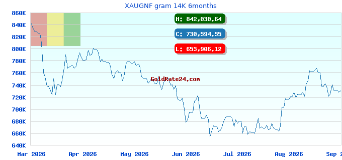 XAUGNF gram 14K 6months