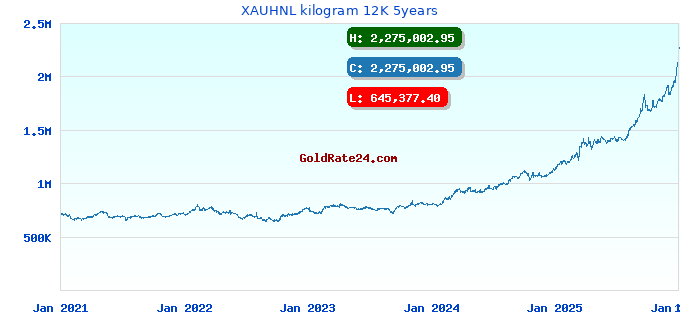 XAUHNL kilogram 12K 5years