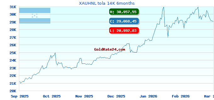 XAUHNL tola 14K 6months