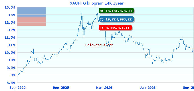 XAUHTG kilogram 14K 1year