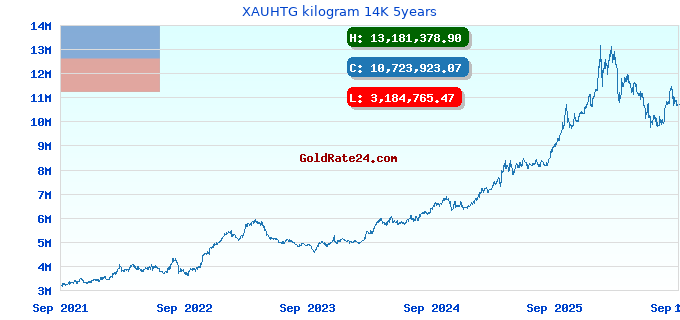XAUHTG kilogram 14K 5years