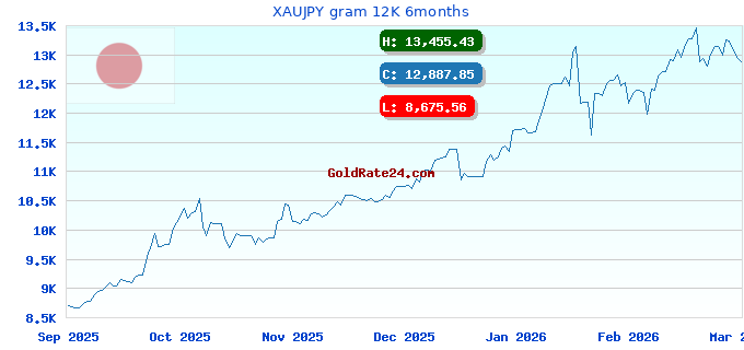 XAUJPY gram 12K 6months