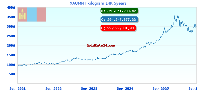 XAUMNT kilogram 14K 5years