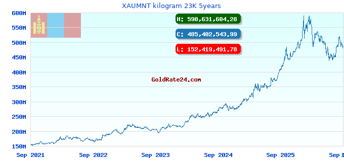 XAUMNT kilogram 23K 5years