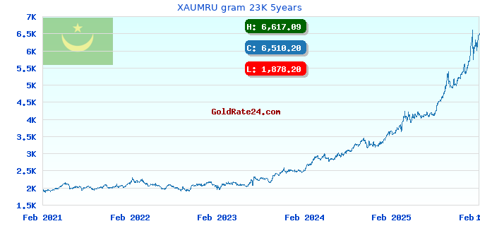 XAUMRU gram 23K 5years