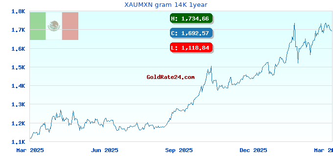 XAUMXN gram 14K 1year