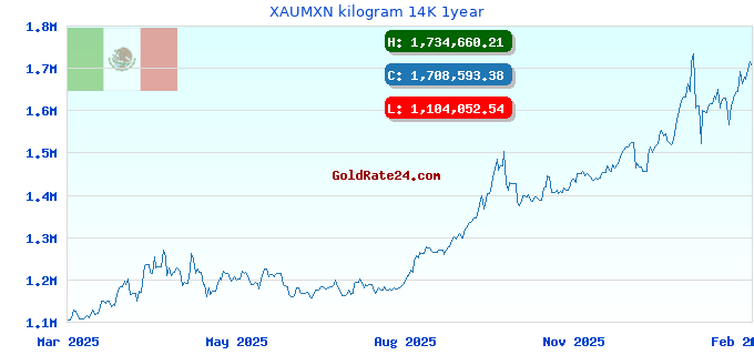 XAUMXN kilogram 14K 1year
