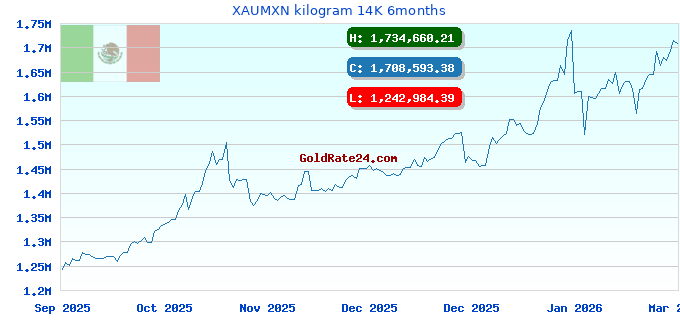 XAUMXN kilogram 14K 6months