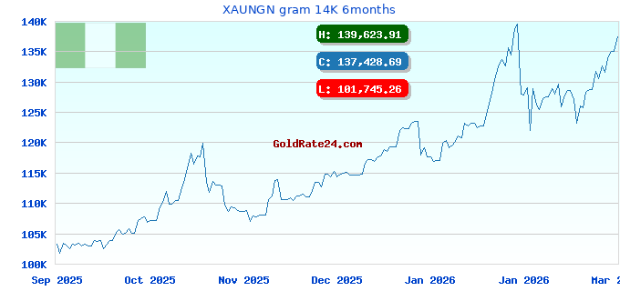 XAUNGN gram 14K 6months
