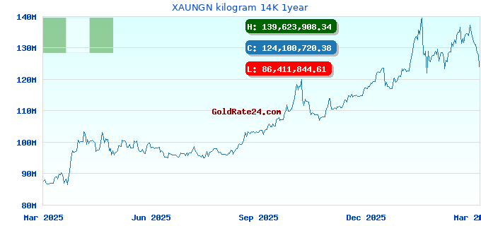 XAUNGN kilogram 14K 1year