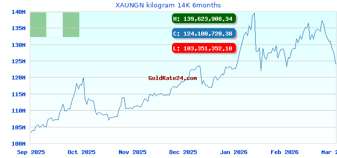 XAUNGN kilogram 14K 6months
