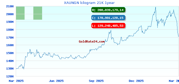 XAUNGN kilogram 21K 1year