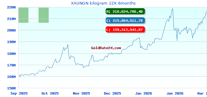 XAUNGN kilogram 22K 6months
