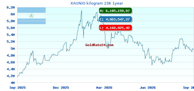 XAUNIO kilogram 23K 1year