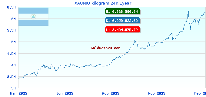 XAUNIO kilogram 24K 1year