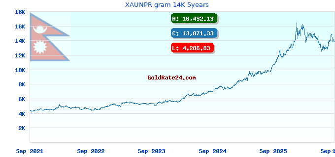 XAUNPR gram 14K 5years