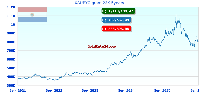 XAUPYG gram 23K 5years