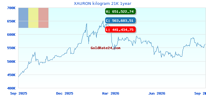 XAURON kilogram 21K 1year