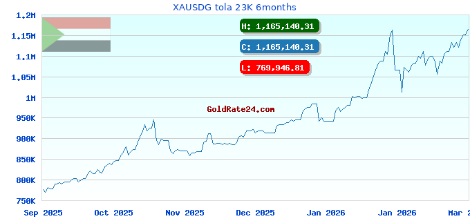 XAUSDG tola 23K 6months