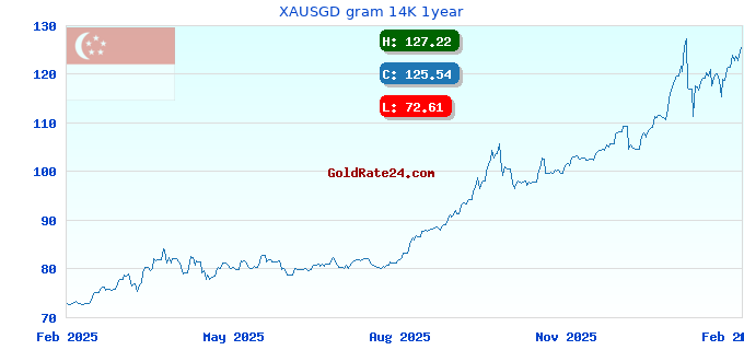 XAUSGD gram 14K 1year