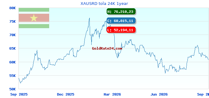 XAUSRD tola 24K 1year