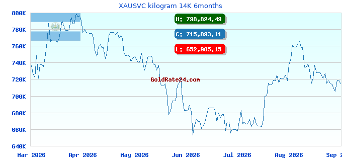 XAUSVC kilogram 14K 6months