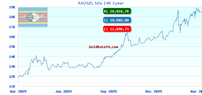 XAUSZL tola 14K 1year
