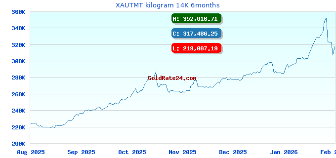 XAUTMT kilogram 14K 6months