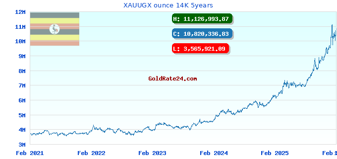 XAUUGX ounce 14K 5years
