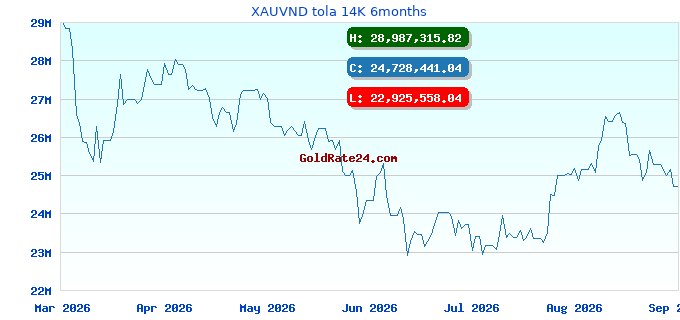 XAUVND tola 14K 6months