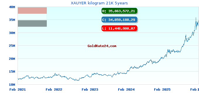 XAUYER kilogram 21K 5years